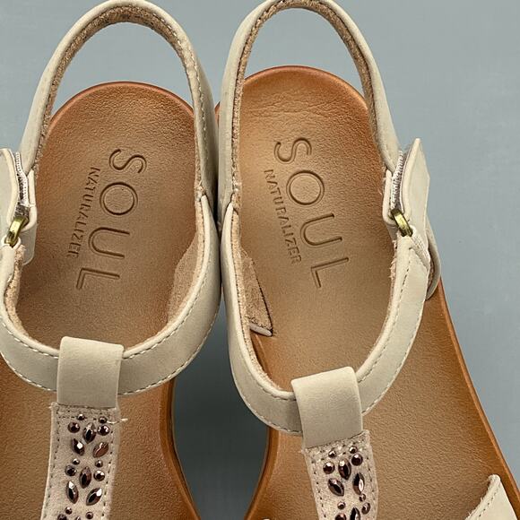 NEW Soul Naturalizer Women’s Summer Slingback Sandals Porcelain Smooth Size 6W - Picture 6 of 10